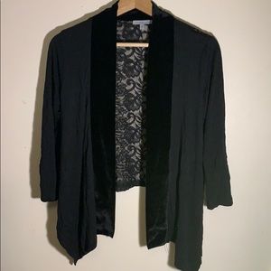 Black cardigan with lace back
